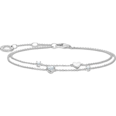 Thomas Sabo Charm Club Delicate Hearts Bracelet - Silver/Transparent