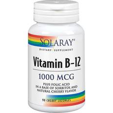 Solaray Vitamin B-12 Cherry 1000 mcg 90 Lozenges