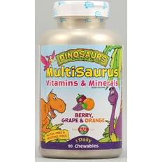 Kal Dinosaurs MultiSaurus Children's Vitamins and Minerals Berry Grape and Orange 90 Chewables