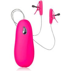 CalExotics Heated Vibrating Nipple Teasers Pink