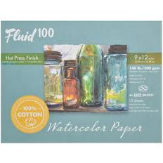 Fluid 100 Watercolor Paper EZ Blocks 140 lb. hot press 9 in. x 12 in. 15 sheets