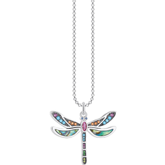 Thomas Sabo Dragonfly Necklace - Silver/Mother of Pearl/Multicolour