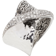 John Hardy Twisted Band Ring - Silver/Diamond