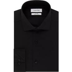 Calvin Klein Steel Slim-Fit Non-Iron Stretch Performance Dress Shirt - Jet Black