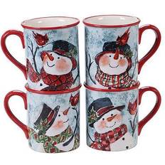 Certified International Watercolor Snowman Mug 47.32cl 4pcs