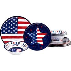 Certified International Stars & Stripes Dinner Set 12pcs