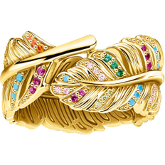 Thomas Sabo Feather Ring - Gold/Multicolour