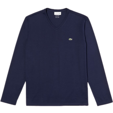 Lacoste V-Neck Lightweight Pima Cotton Jersey T-shirt - Navy Blue