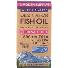Wiley's Finest Wild Alaskan Fish Oil Prenatal DHA 600 mg 180 Softgels