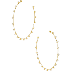 Ettika Large Sparkle Hoop Earrings - Gold/Transparent