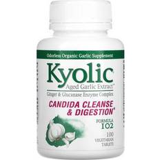 Kyolic Aged Garlic Extract Candida Cleanse and Digestion Formula 102 100 Vegetarian Tablets