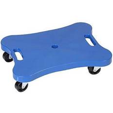 Champion Sports Plastic Scooter Board with Contoured Handles Blue