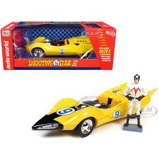 Shooting Star 9 Yellow and Racer X Figurine "Speed Racer" Anime Series 1/18 Diecast Model Car by Auto World