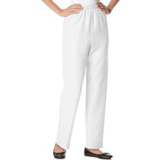 Alfred Dunner Petite Classics Pull-On Straight-Leg Pants - White