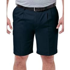 Haggar Big & Tall Cool 18 PRO Classic-Fit Stretch Pleated 9.5" Shorts - Navy