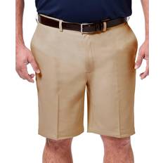 Haggar Big & Tall Cool 18 PRO Classic-Fit Stretch Flat-Front 9.5" Shorts - Khaki