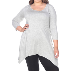 White Mark Makayla Tunic Top Plus Size - Grey