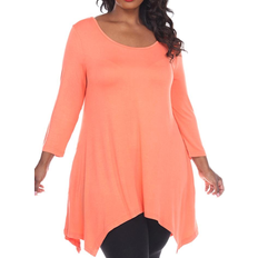 White Mark Makayla Tunic Top Plus Size - Orange