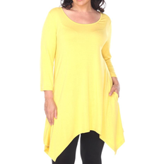 White Mark Makayla Tunic Top Plus Size - Yellow