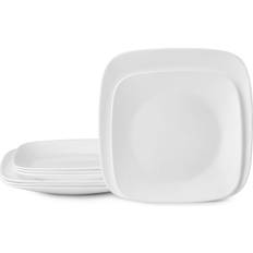 Glass Plate Sets Corelle Vivid White Plate Sets 8pcs