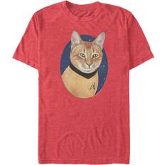 Fifth Sun Star Trek Captain Kirk Cat T-shirt - Red Heather