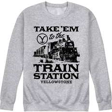 Airwaves Yellowstone Train Station Fleece Sweatshirt - Gray