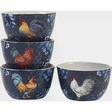 Certified International Indigo Rooster Dessert Bowl 13.97cm 4pcs