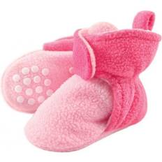 Luvable Friends Cozy Fleece Booties - Light Pink/Dark Pink