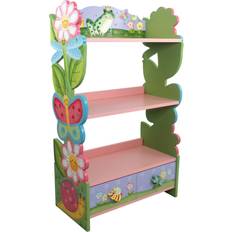 Storage Option Bookcases Teamson Fantasy Fields Magic Garden Wooden Bookshelf with Storage Drawer