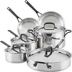 KitchenAid 5-Ply Clad Cookware Set with lid 10 Parts