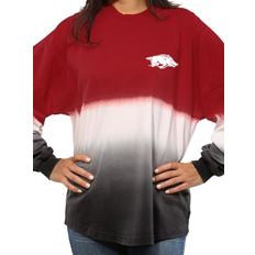 Spirit Jersey Arkansas Razorbacks Ombre Long Sleeve Dip-Dyed T-shirt W