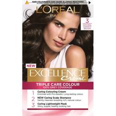 Nourishing Permanent Hair Dyes L'Oréal Paris Excellence Creme #3 Dark Brown