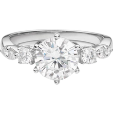 Charles & Colvard Moissanite Round Engagement Ring - White Gold/Diamond