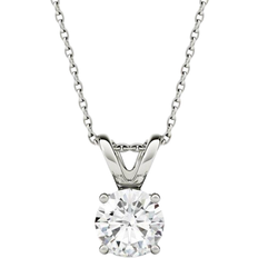 Charles & Colvard Moissanite Solitaire Pendant - White Gold/Moissanite