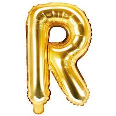 PartyDeco Letter Balloons 'R' 35 cm Gold