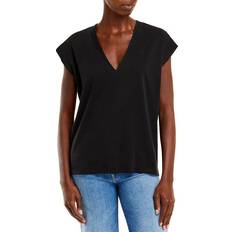 Frame Le Mid Rise V Neck Tee - Noir