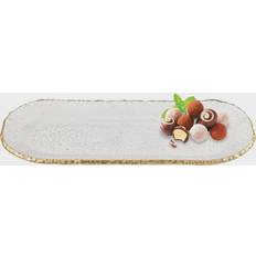 Badash Crystal Gold Edge Serving Platter & Tray