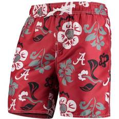 Wes & Willy Alabama Crimson Tide Floral Volley Swim Trunks - Crimson