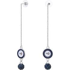 Simran Los Angeles Rams Chain Pierce Shambala Earrings - Silver/Blue/White