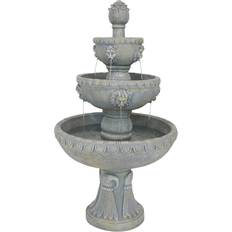 Sunnydaze 4-Tier Lion Head Outdoor Water Fountain