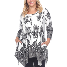 White Mark Paisley Scoop Neck Tunic Top Plus size - White