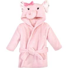 Hudson Plush Animal Face Bathrobe - Pink Floral Elephant