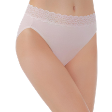 Vanity Fair Flattering Lace Cotton Stretch Hi-Cut Brief - Sheer Quartz