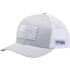 Columbia PFG Mesh Snapback Fish Flag Hat - Cool Grey/White/US FSH FL