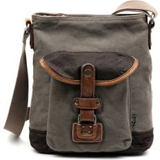 TSD Brand Tapa Two-Tone Canvas Crossbody - Grey