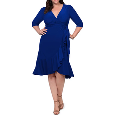 Kiyonna Whimsy Wrap Dress - Aqua