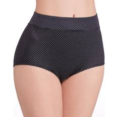 Warner's No Pinching No Problems Tailored Microfiber Brief - Black with Pin Dot