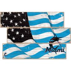 Fan Creations Miami Marlins 3-Plank Team Flag