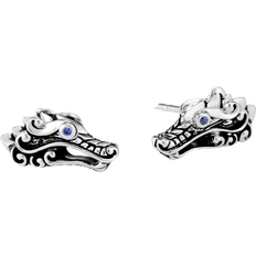 John Hardy Legends Naga Stud Earrings - Silver/Sapphire