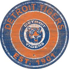 Fan Creations Detroit Tigers Round Heritage Logo Sign Board